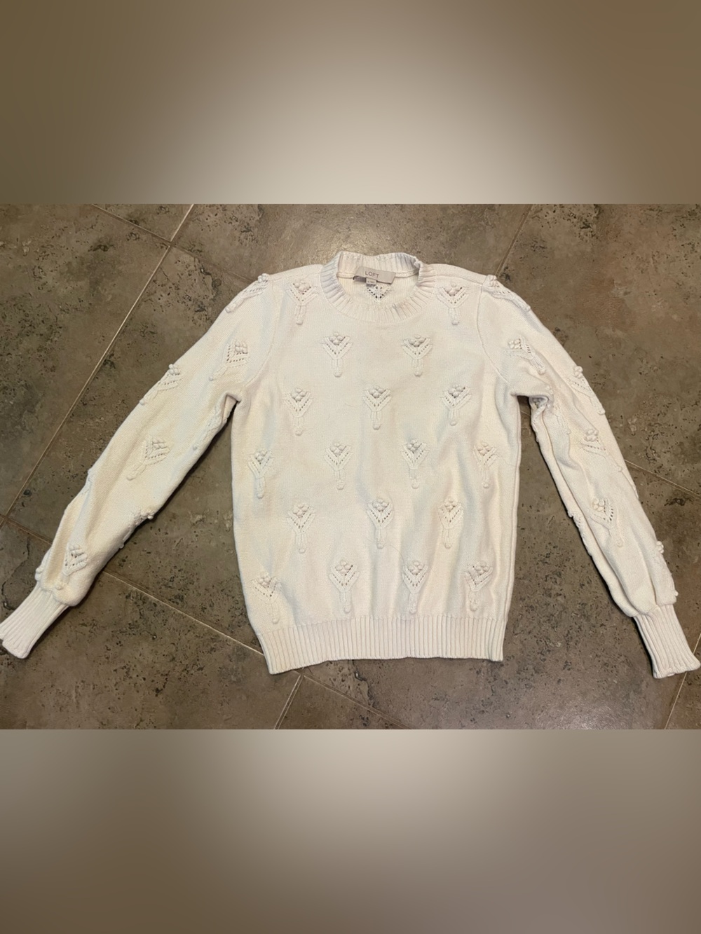 Loft Cream Knit Pullover Sweater